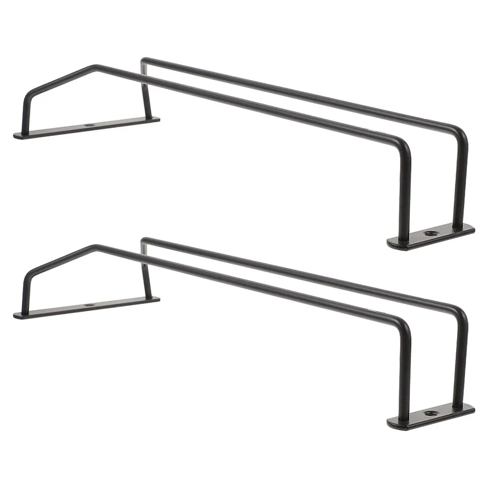 

2pcs Under Shelf Metal Holder Wall Mounted Stemware Organizer Storage Cup Rack Ceiling Mounted Wine Hanger Bar Glass