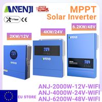 MPPT Hybrid Solar Inverter 6.2KW 4.2KW 2KW 48V 24V 12V On/Off Grid Built-in Solar Charger Controller 120A 100A 60A Pure SineWave