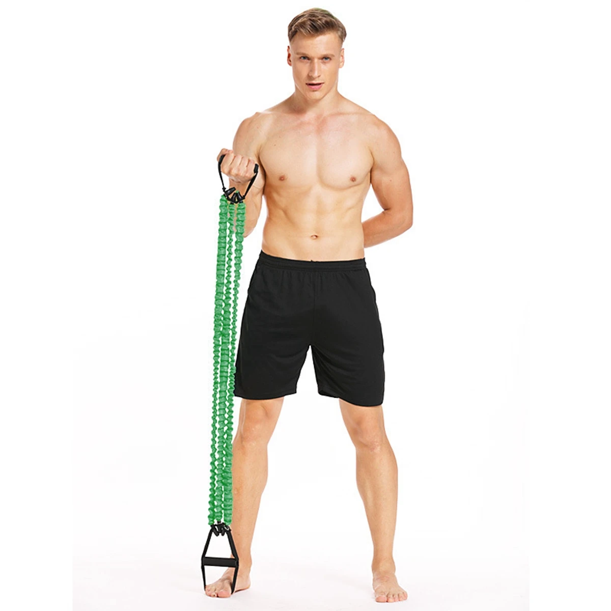 

Chest Expander Foot Tensioner Arm Workout Lightweight Portable Home Office Use Anti-Slip Handles Pectoral Muscle Training
