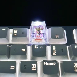 kk-cokio DIY personality drop glue transparent flower key cap Rose real flower resin cross axis mechanical keyboard key cap 1pcs