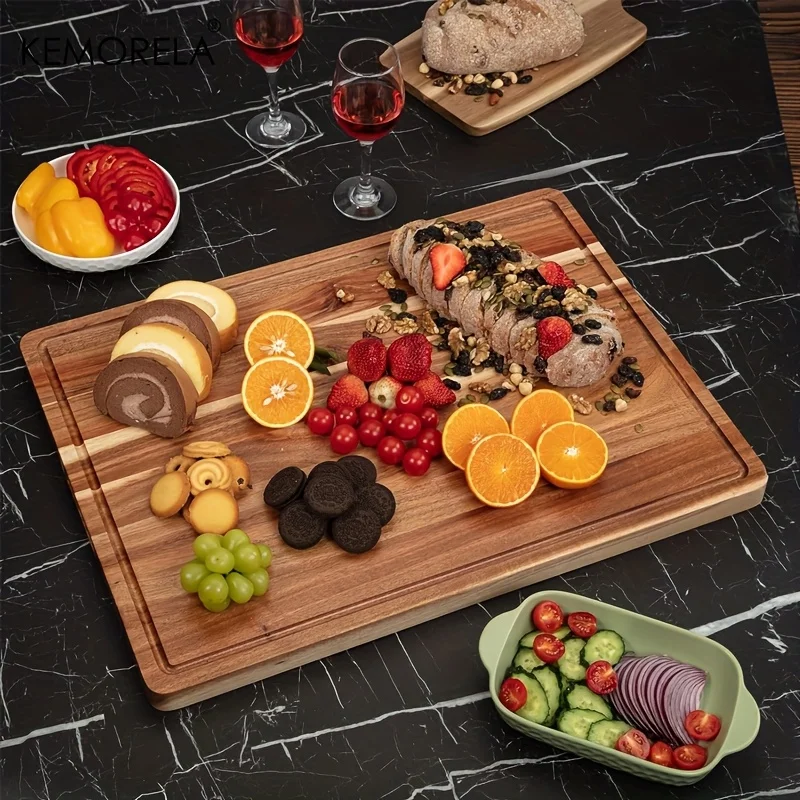 Acacia Cutting Board Extra Large XXL Kitchen Serving Tray for Food Prep Cheese Platter Vegetables & Fruit for Holidays &Everyday