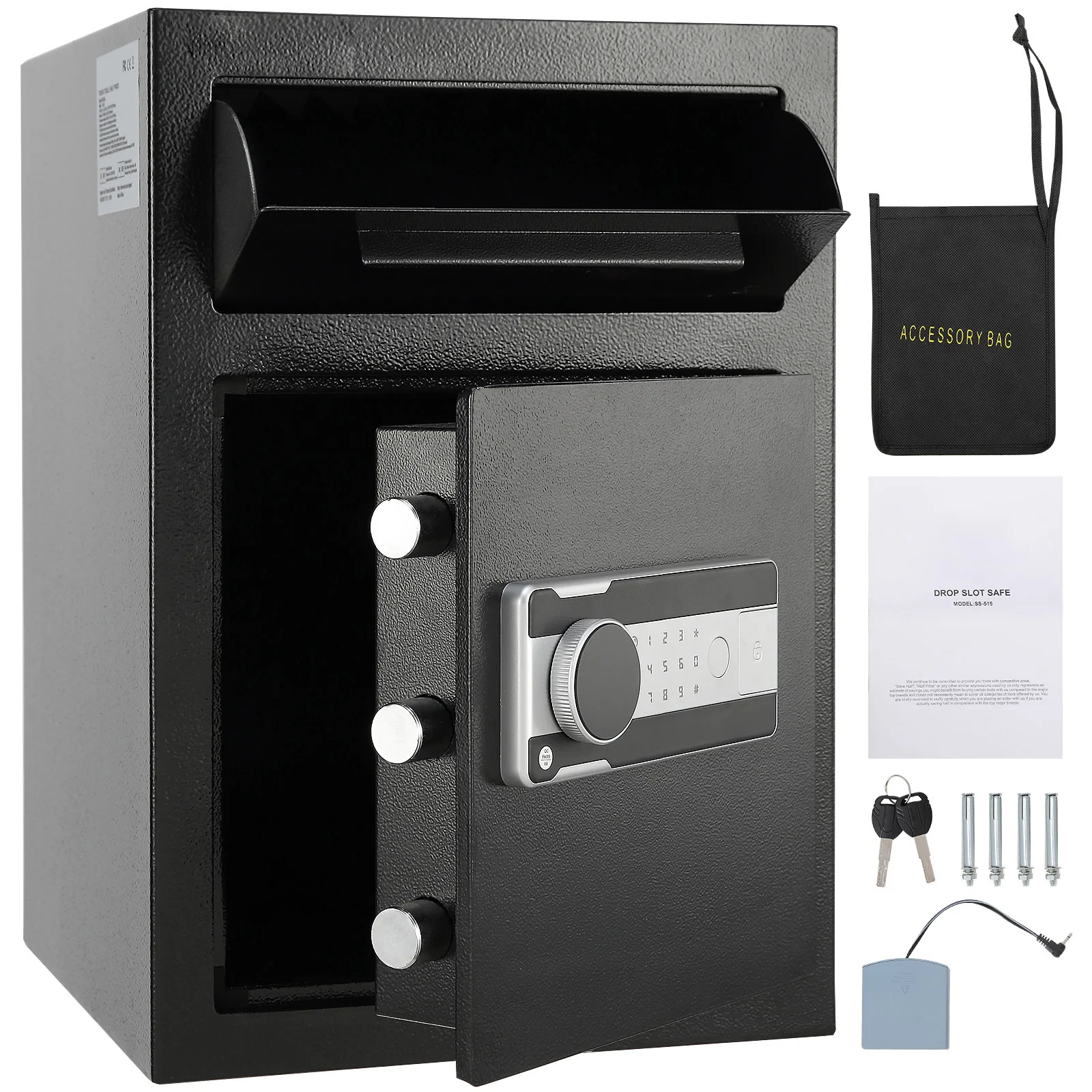 VEVOR 1.7/2.5Cub Depository Safe Deposit Safe Electronic Code Lock&2 Keys Business Drop Slot Safe for Cash Mail in Home Hotle