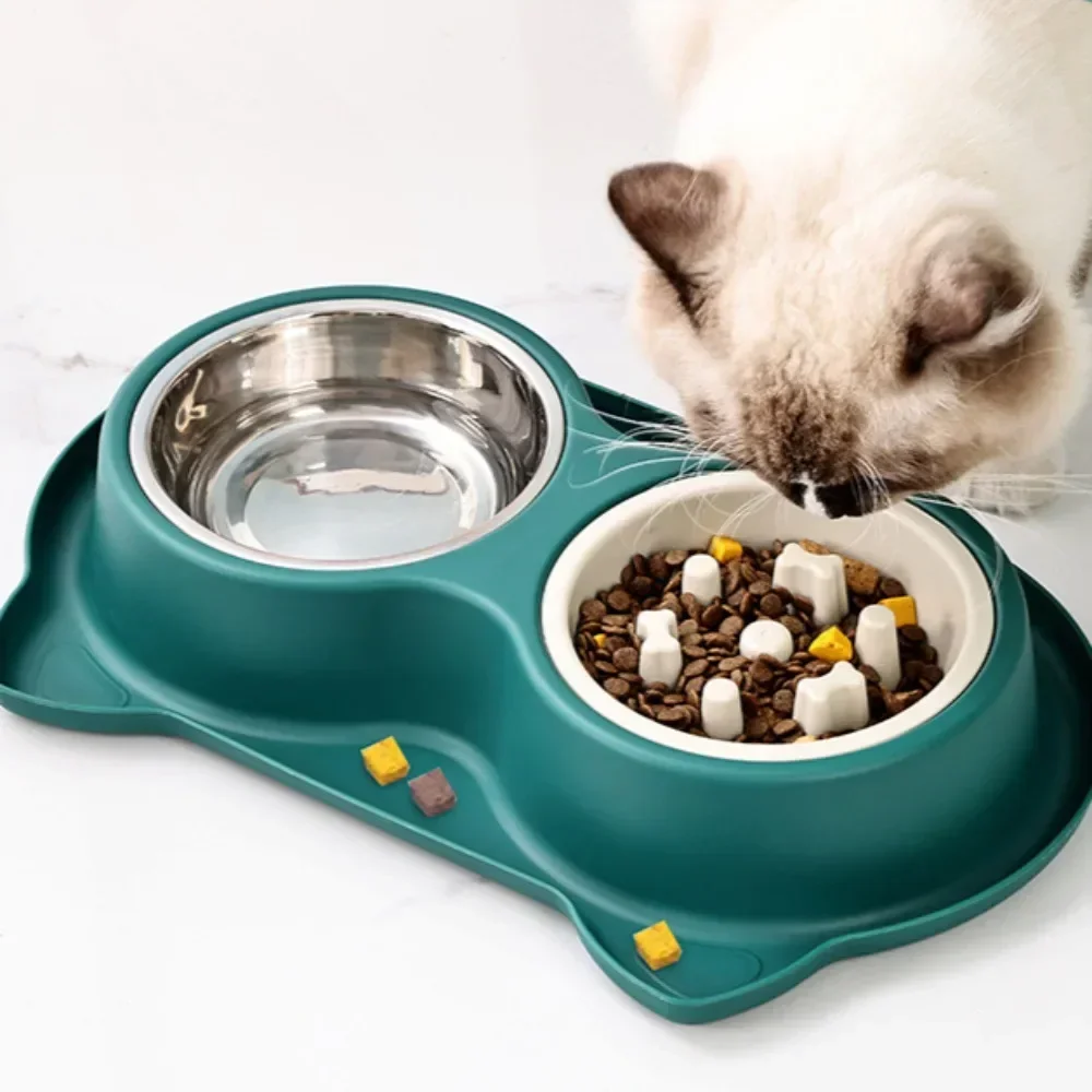 Slow Food Bowl for Small Dogs Choke-proof Slow Eating Pet Feeder Bowls Non-slip Puppy Cats Food Container PP Plate Pet Supplies