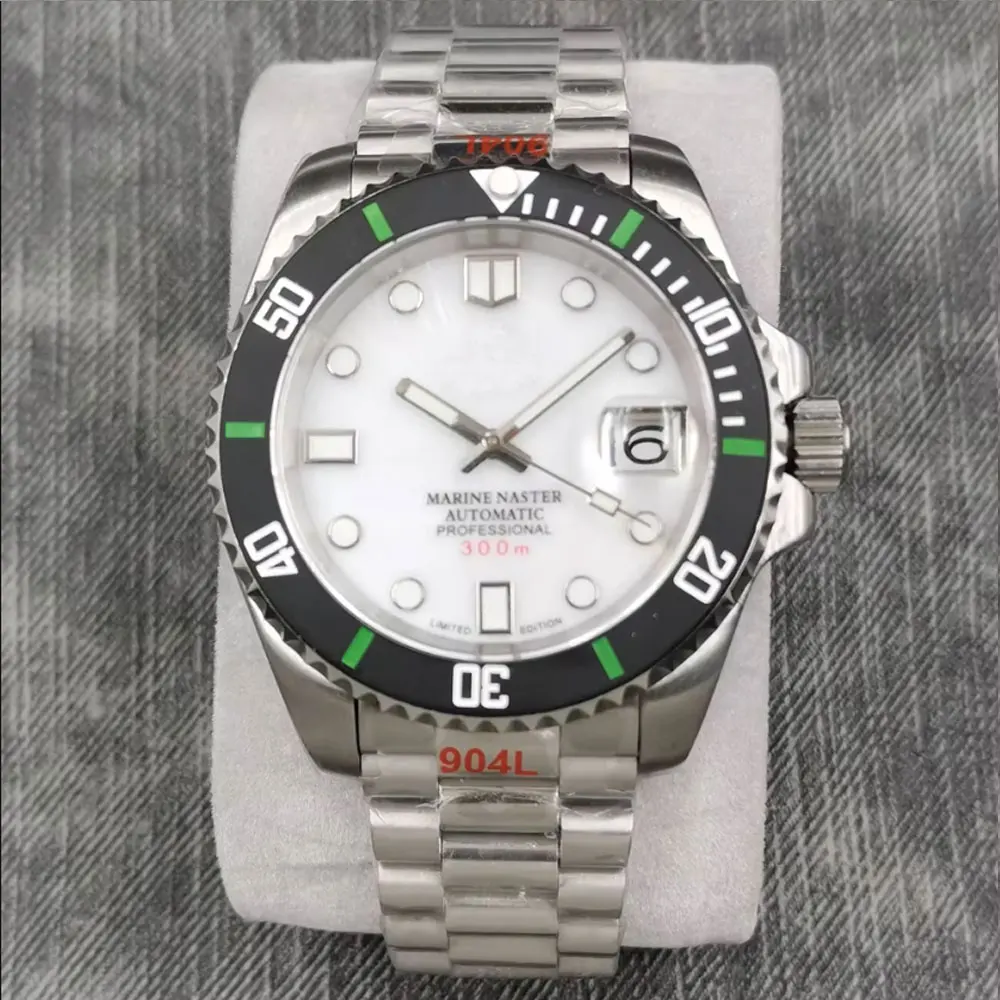 40 مللي متر شعار ساعة مخصص للرجل فاخر ساعات آلية أوتوماتيكية الغوص مقاوم للماء الياقوت مضيئة السيراميك الحافة 120 نقرة #2