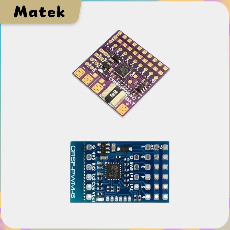 

Matek 2025 CRSF-PWM-6/C 6-канальный преобразователь ШИМ-CRSF для TBS Crossfire Nano RX DIY RC адаптер - компактный модуль сигнала