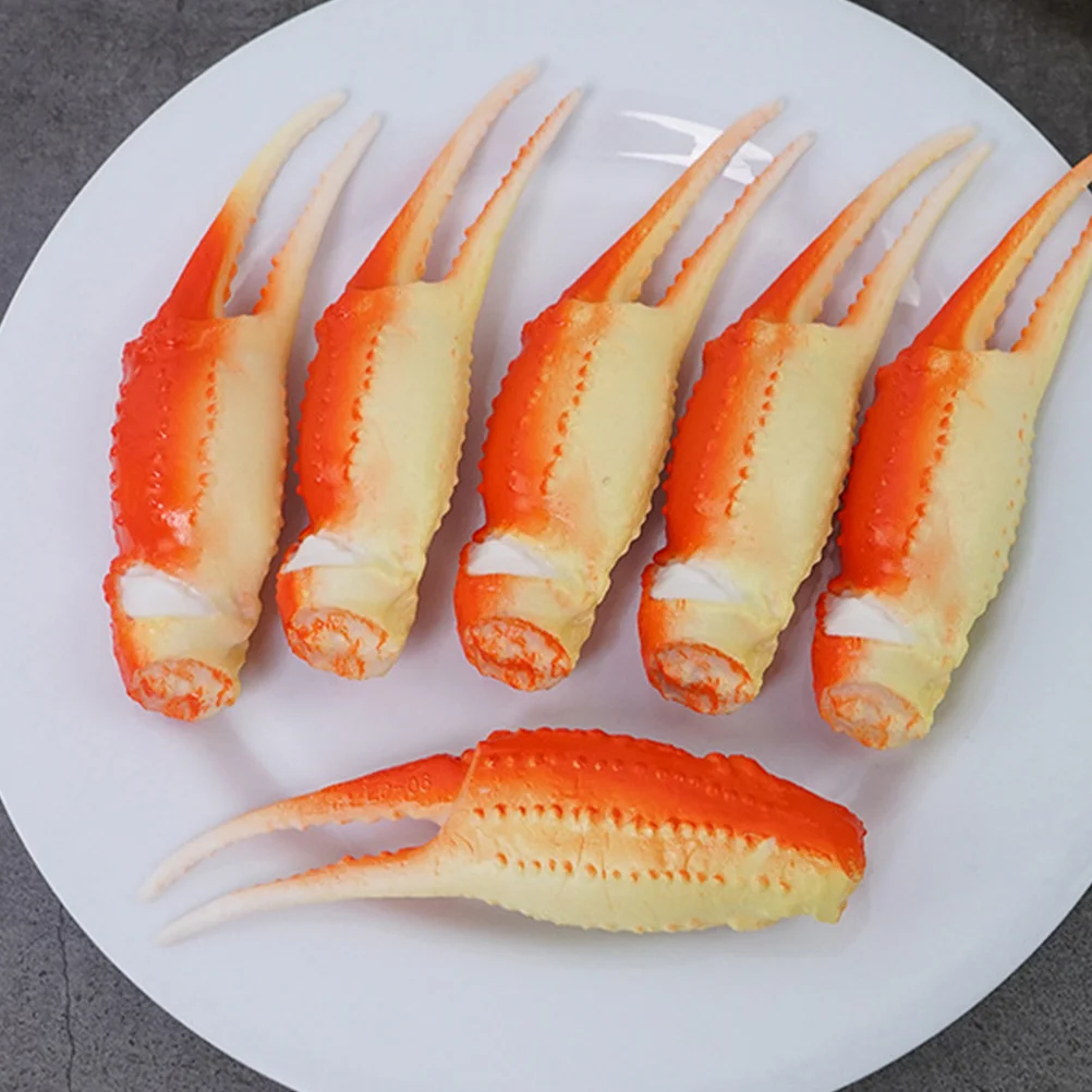 

3 Pcs Imitation Crab Legs Simulation Claw Small Statues Lovely Decor Cute Simulated Toy Pvc Plastic Artificial Faux Compact