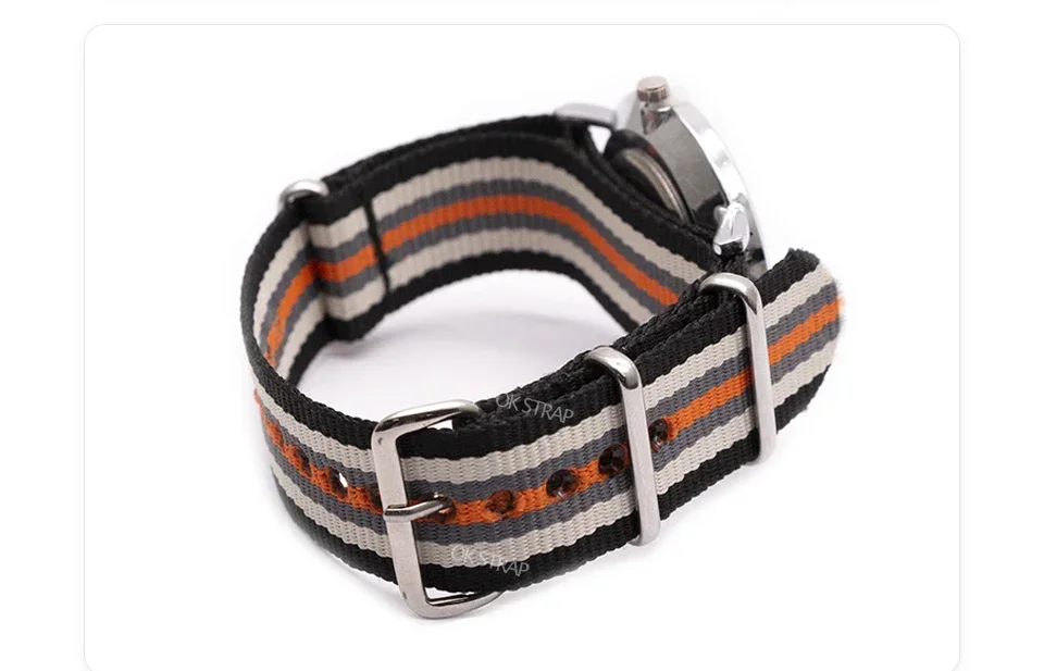 Strapazierfähiges, gestreiftes Nylon-Armband im Armband-Stil, 18 mm, 20 mm, 22 mm, 24 mm, universelles Armband für Sport- und Freizeituhren – Detail 15