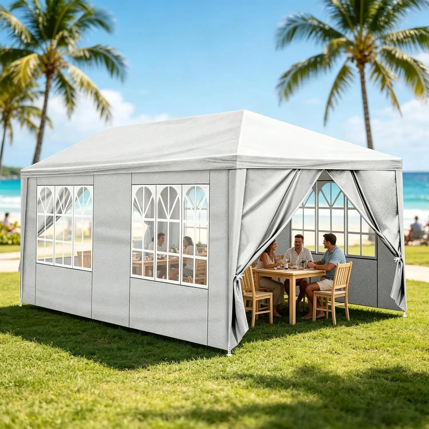 Party Tent, Tents for Parties, Outdoor Gazebo Wedding Patio Camping Carport Canopy Shade Canopy with Removable Sidewalls, Outsid