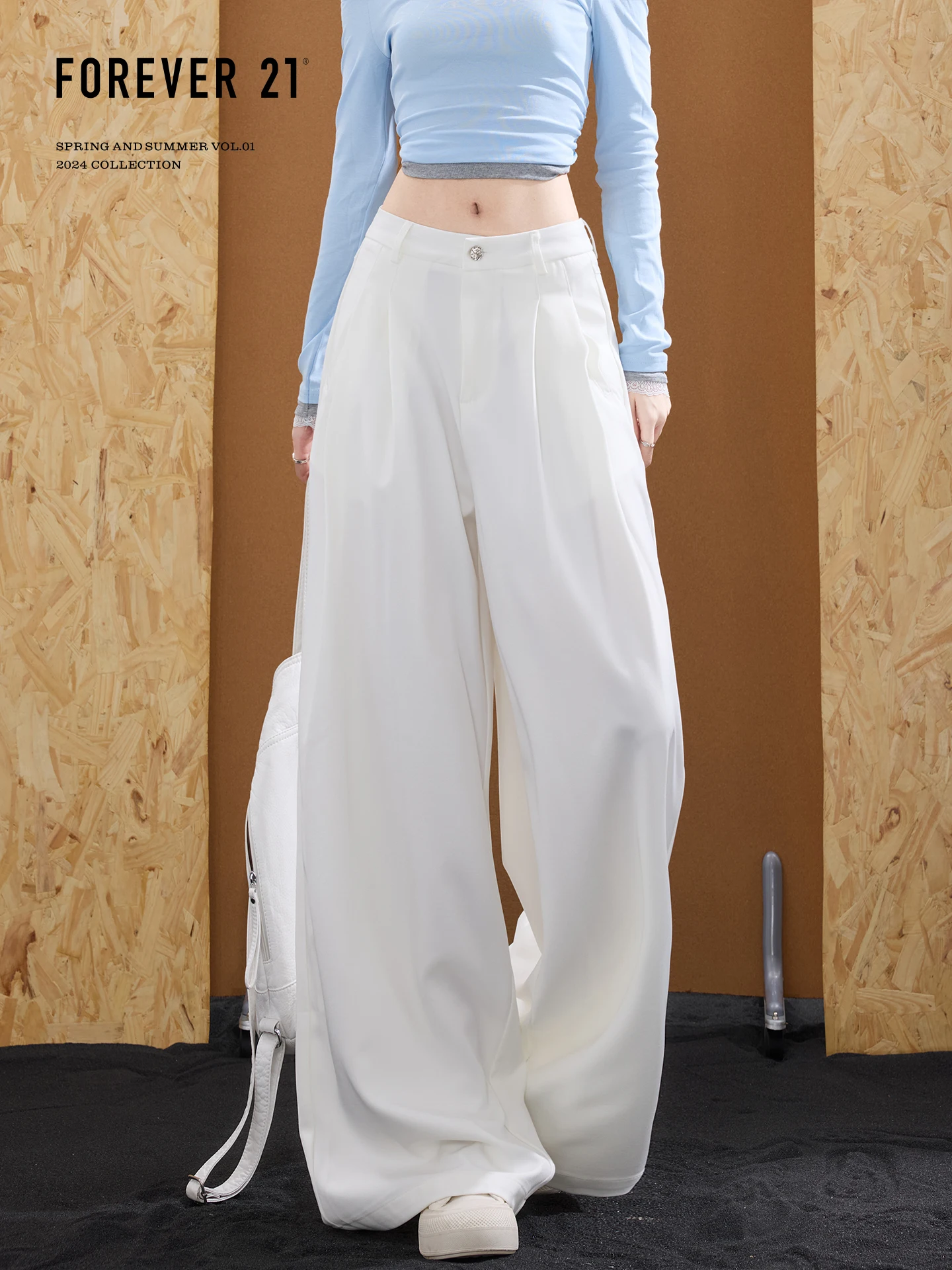 High Waist Wide Leg Casual Pants Women's White Loose Fit Trousers Autumn Fashion Pear Shape Drapey Slimming Suit Pants