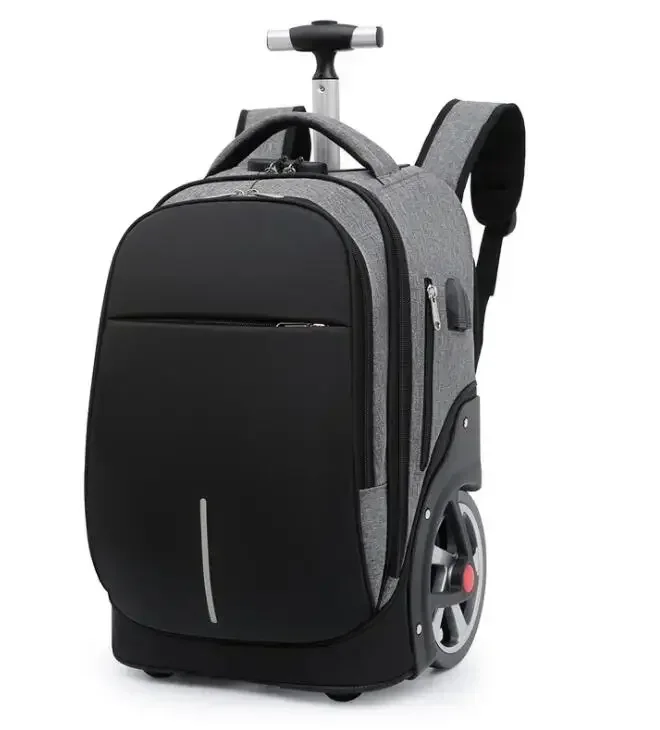 Rolling Luggage backpack 18 Inch School Trolley Bag wheeled backpack Bags with wheels  Travel Trolley Bag for school teenagers