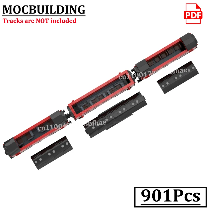 Passenger Car Model Wagon Car Compartment Car Blocks MOCBUILDING Bricks City Train Railway Cars Toys Gift for Boys Girls