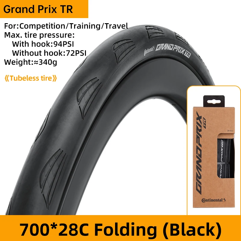 Continental Grand Prix TR Road Bicycle Tires 700c Tubeless Clincher Bike Tyre 700x28 700x30 BlackChili Compound Bike Accessories image 3