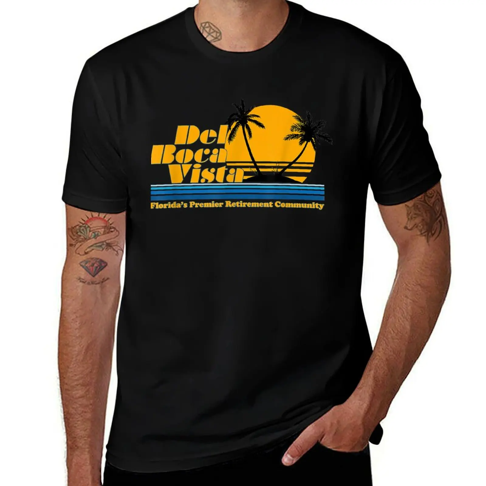 Del Boca Vista Retirement Community Funny Novelty Design T-Shirt All Weather Casual Short Sleeve T-Shirt