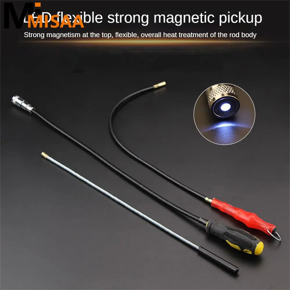 Magnetic Claw Strong Magnetic Telescopic Led Pickup Hand Tool Handle Flexible Grabber Flexible Spring Magnetic Suction Bar