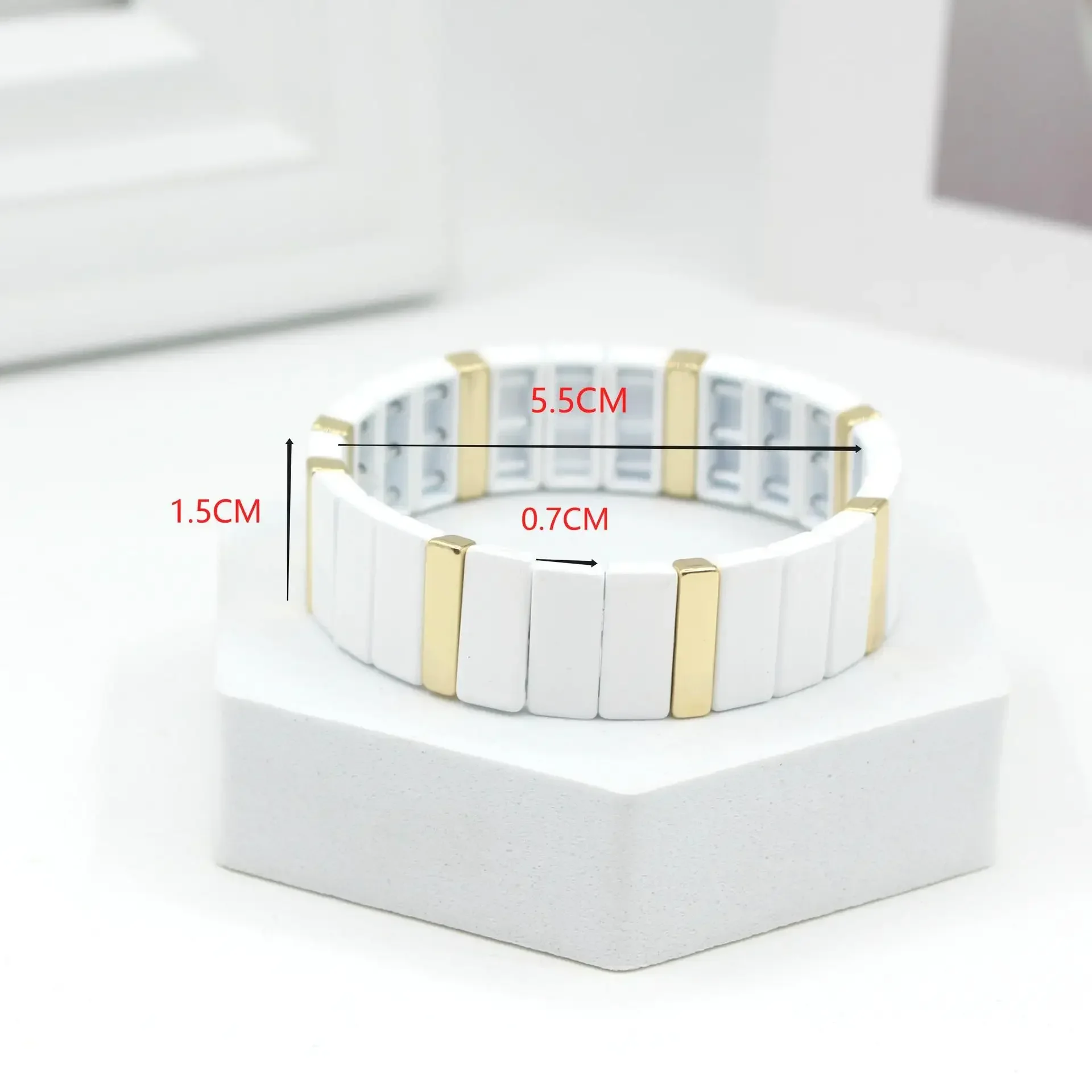 Bohemian Enamel White Cold Wind Autumn and Winter Models Stacking All-match Street Style Fashion Women\'s Bracelet Bangle Jewelry