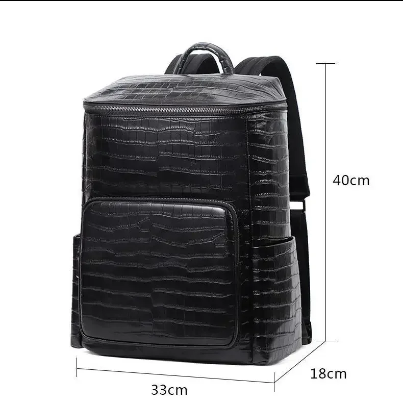 2027 New Cow Leather Laptop Bags Alligator Genuine Leather Men's Briefcase Crocodile Pattern Men Travel Messenger Computer Bag
