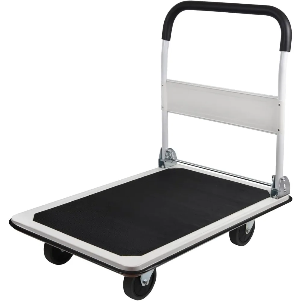 Platform Truck Large Size 880lbs Foldable Push Cart 35.8x24x34.3inches White