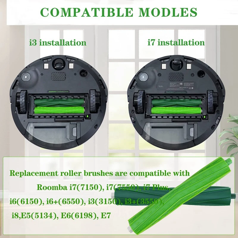 6 Set Replacement Multi-Surface Rubber Brush  For Irobot Roomba E I J Series  E5 E6 I7 I7+ I3 I3+ I4 I4+ I5 I5+ I6+ J6 J7