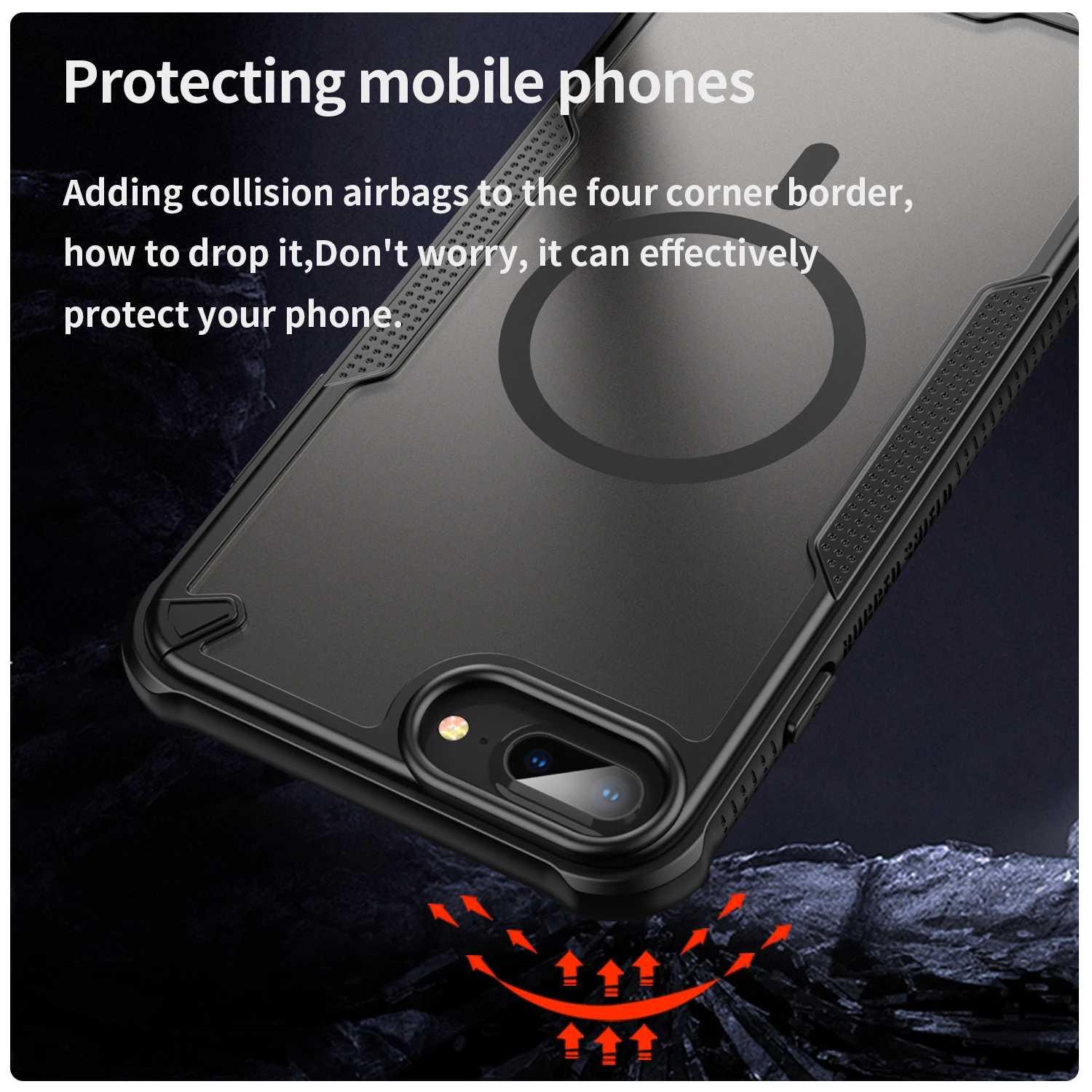 Magnetische, luxuriöse, matte, durchscheinende, stoßfeste Schutzhülle für iPhone SE3 SE2 6 7 8 Plus 7Plus 6S für Magsafe Wireless Charge Cover – Detail 6