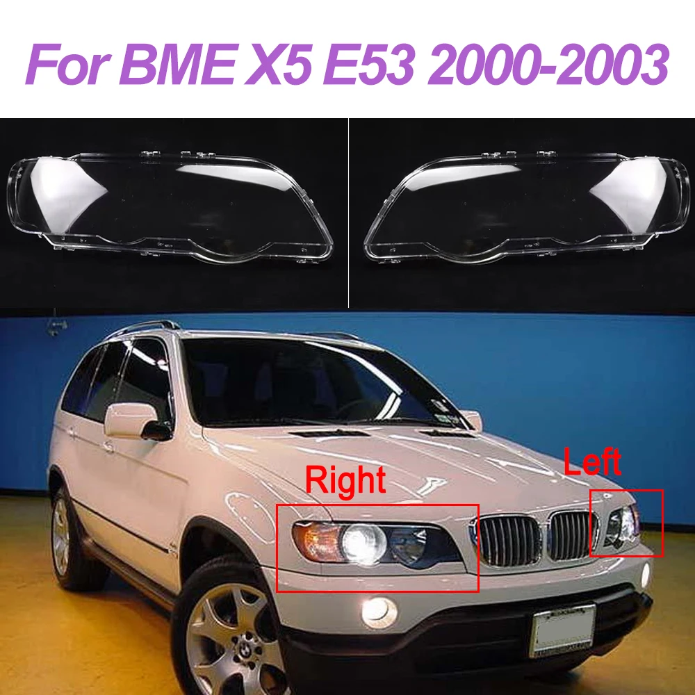 

Car Front Headlight Glass Cover For BMW X5 E53 2000 2001 2002 2003 Replacement Light Glass Lampshade Car Clear Lamp Shell