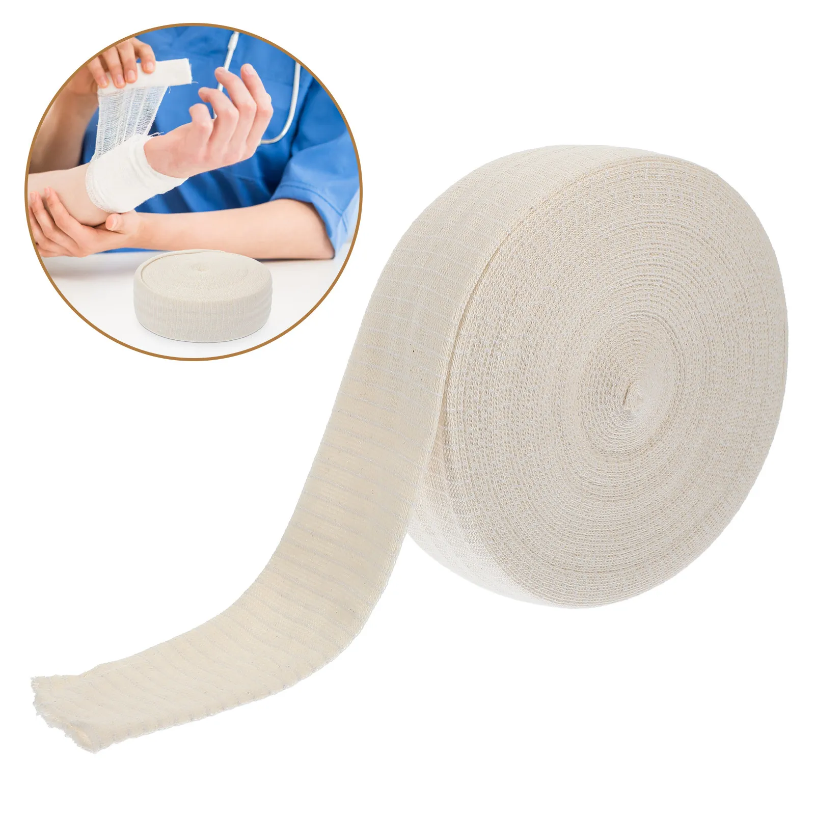 

Эластичный трубчатый бинт-рулон 10 м из хлопка для поддержки ног, рук, запястий и кистей, легкий, приятный для кожи, подгипсовый бинт