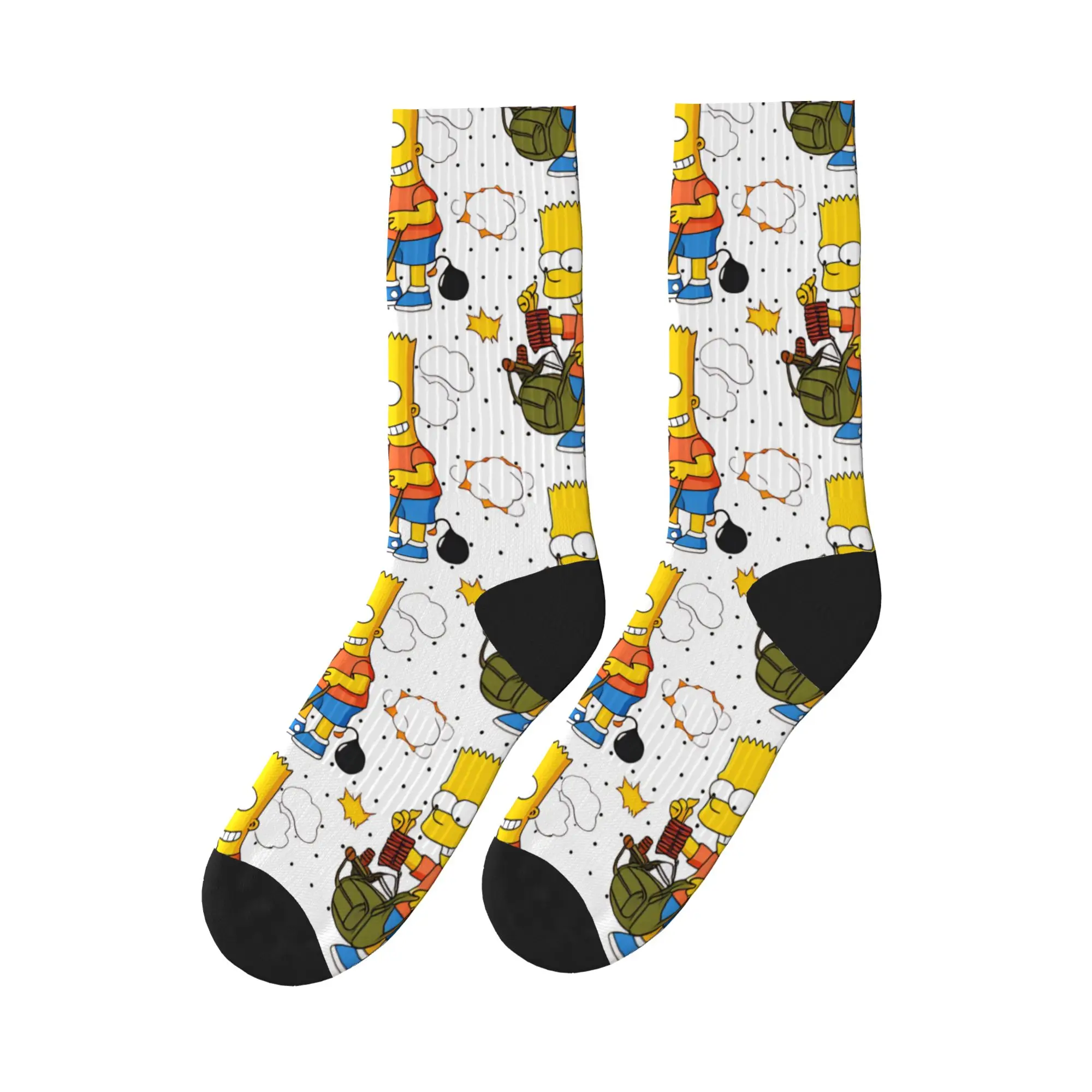

Носки с мультяшным принтом S-Simpsons, весенние носки, забавные мужские носки для взрослых, мягкие дышащие носки, дизайнерские противоскользящие носки для скейтбординга