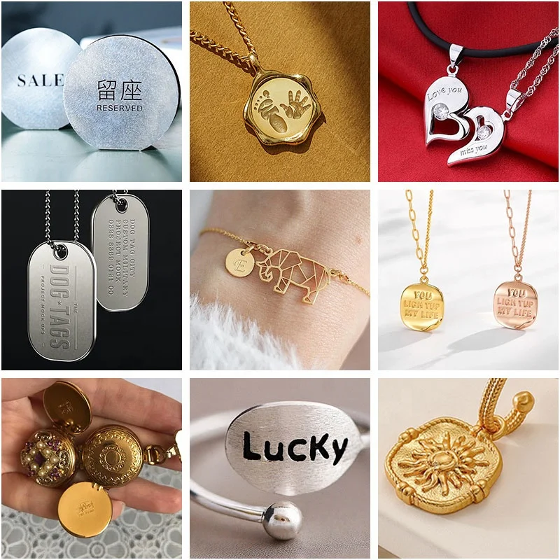 50W/100W Deep Metal Laser Engraving Machine Portable  Bearing  Fiber Jewelry Marking Galvo