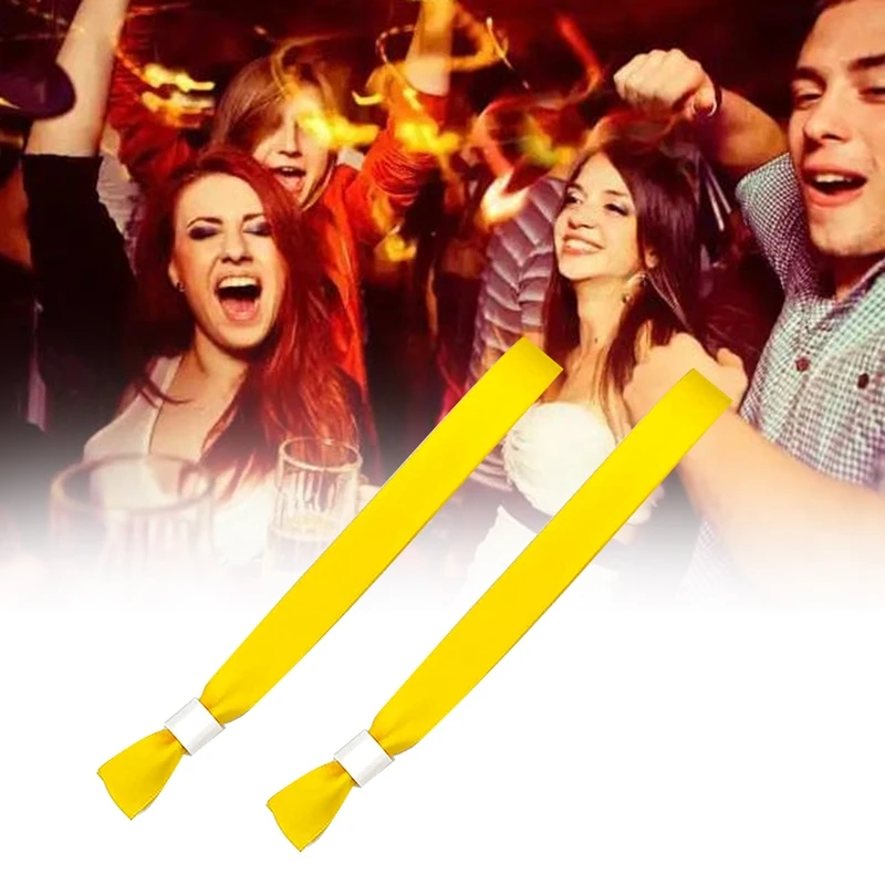 100 Pack Color Wristbands Lightweight Concert Wrist Strap Without Logo Resistant, (Yellow)