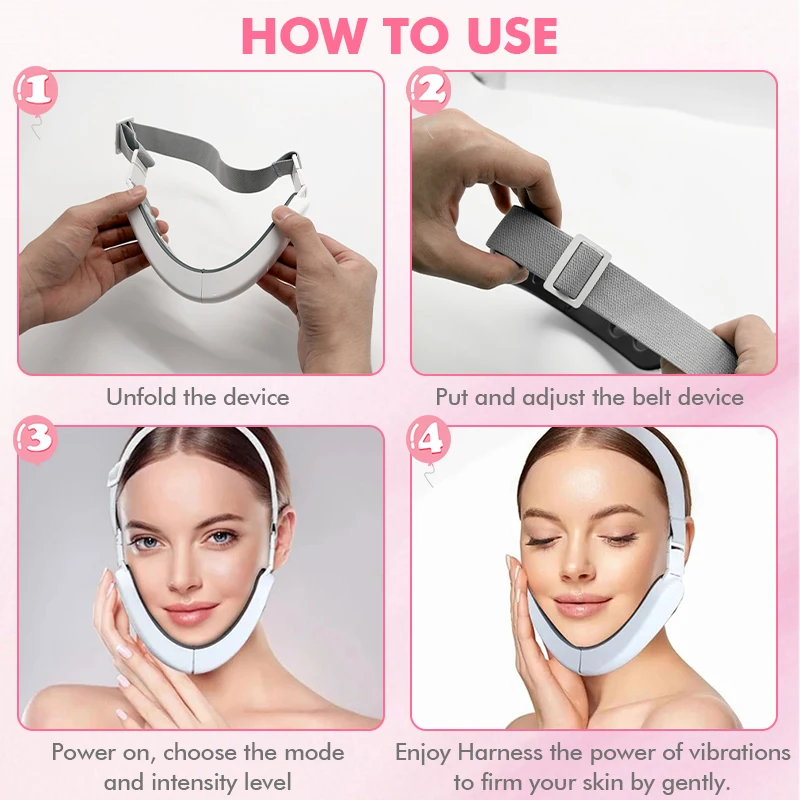 Appareil de Lifting du visage EMS de Type V, thérapie photonique LED, microcourant, ligne en V, raffermissement de la peau, masseur de menton double bande