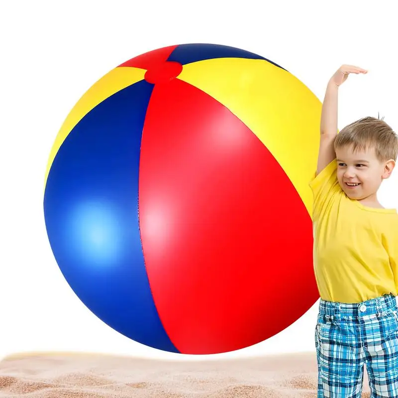 Strandbälle, große aufblasbare Poolbälle, Regenbogenfarben, aufblasbarer Ball, Sommerwasserspielzeug, bunt, aufblasbar, groß für das Sommerspiel