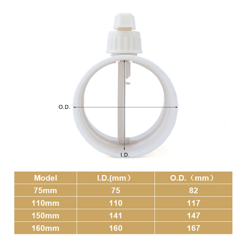 75 100 110 150 160mm ABS Manual Air Valve Plastic Regulating Damper for Ventilation Flexible Duct Air Flow Adjusting Control