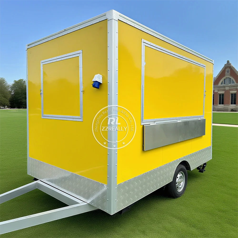 

Custom Concession Food Truck Fully Equipped Street Ice Cream Cart Mobile Fast Food Trailer With Full Kitchen Equipments