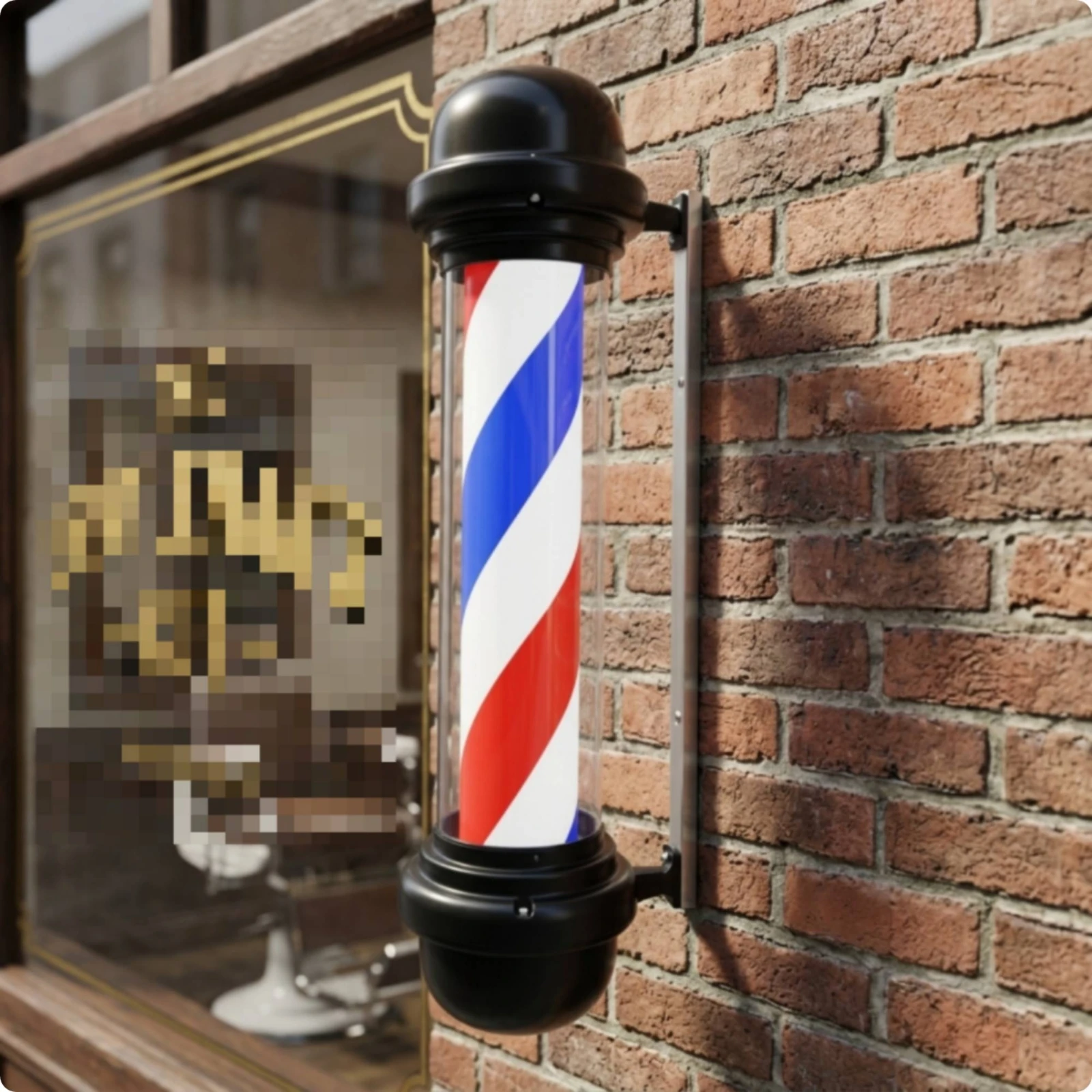 Wall-Mounted Barber Pole Light Rainproof Barber Shop Sign Light 20W Waterproof