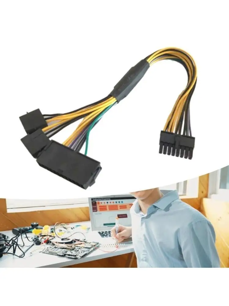 652F Computer ATX24Pin+2x4Pin Connectors to 16Pin Adapter Cable Durability Copper Design for PC Motherboards