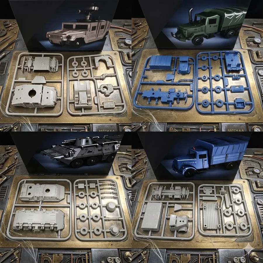 16/4pcs DIY Special Operations Vehicle Model Kit, Armored Combat Vehicle, Detailed Desktop Collectible Decor, Model Gift