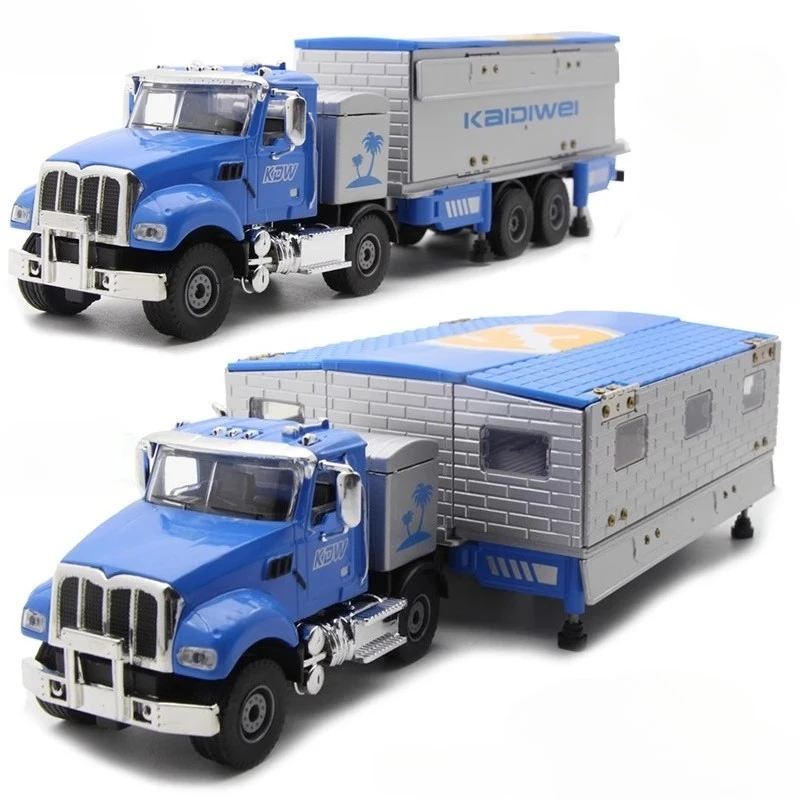 Alloy Luxury Transformation RV Car Model Funny 1:50 Deformation House Car Motor Home Car Model Toy Brithday Gift