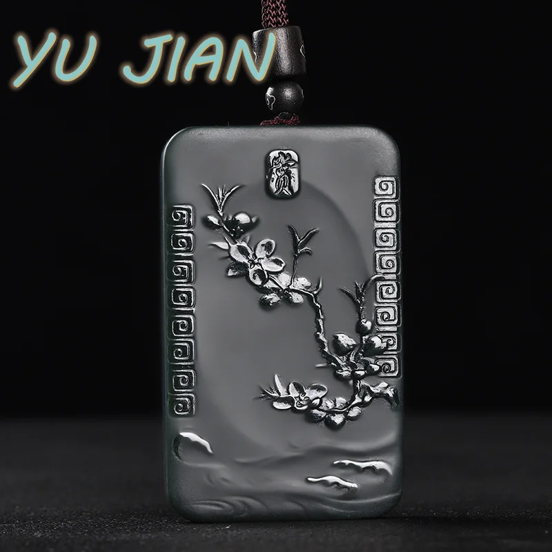 جديد Hetian الأخضر الجاديت عالية الجودة المعلقات الطبيعية حبات اليشم الحقيقي سلسلة قلادة قلادة العلامة التجارية محظوظ الرجال النساء غرامة مجوهرات #3