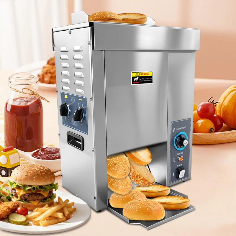 

Vertical Fully Automatic Burger Heating Bun Baking Machine Conveyor Belt