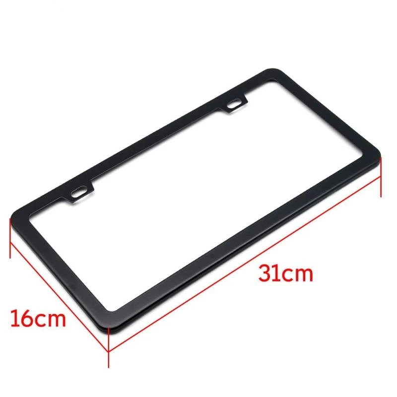 قوس أسود فضي مع براغي إطار لوحة ترخيص أمريكي عالمي ملحقات السيارات غطاء لوحة أرقام الألياف للخلف الأمامي #4