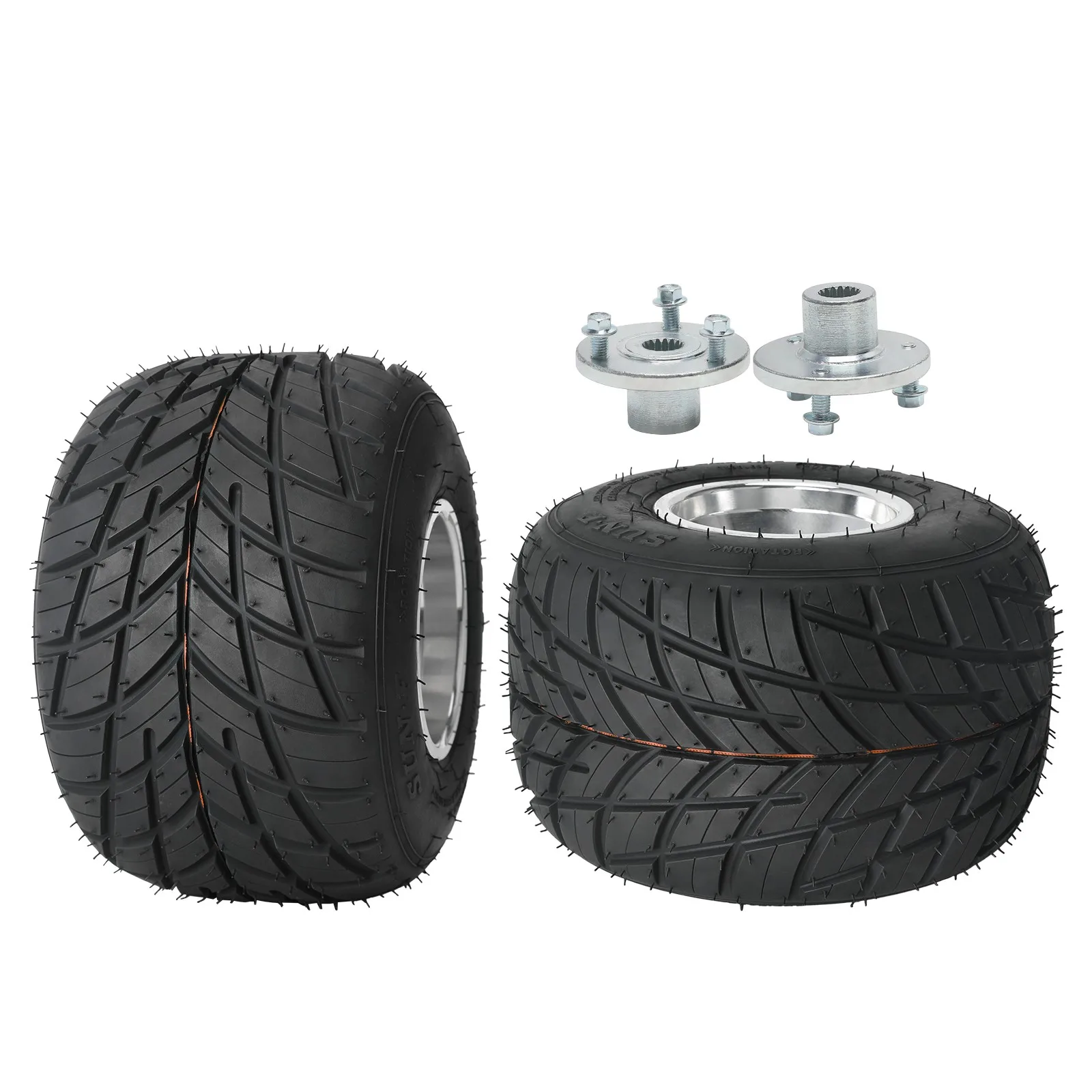 

Комплект из 2 шин 11x7.10-5 (5 дюймов) с дисками и задними ступицами +17T для гоночных дрифт-карт, багги, квадроциклов и картингов