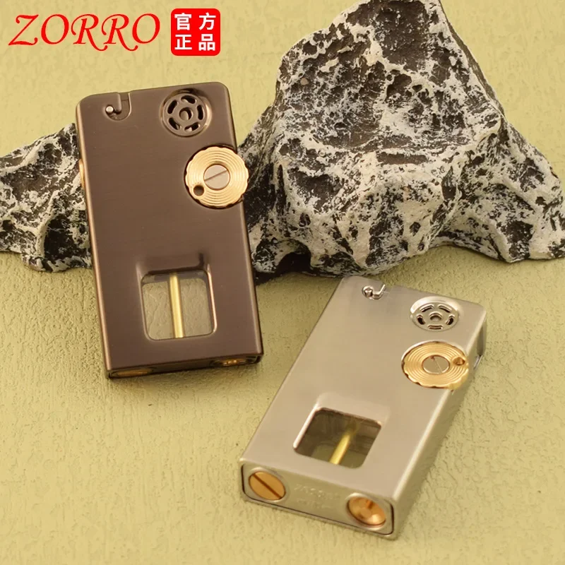 ZORRO One-button Start Ignition Windproof Open Flame Kerosene Lighter Creative Two Ignition Methods Backup Fire Diesel Box Gift