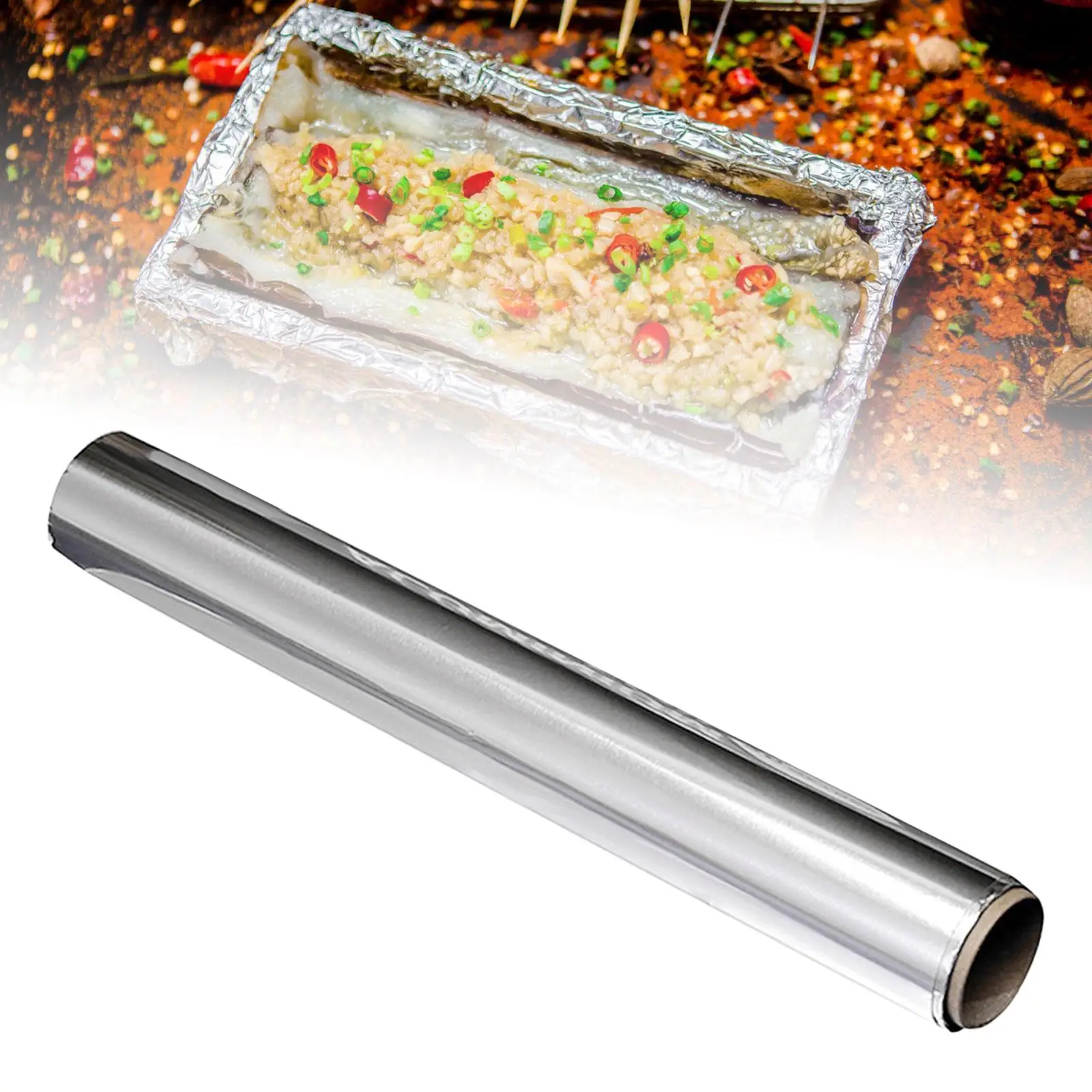 Nonstick Grilling Foil Roll Heavy Duty Tin Sheets Fast Heating Kitchen Wrap Foil for Barbecue Oven Baking