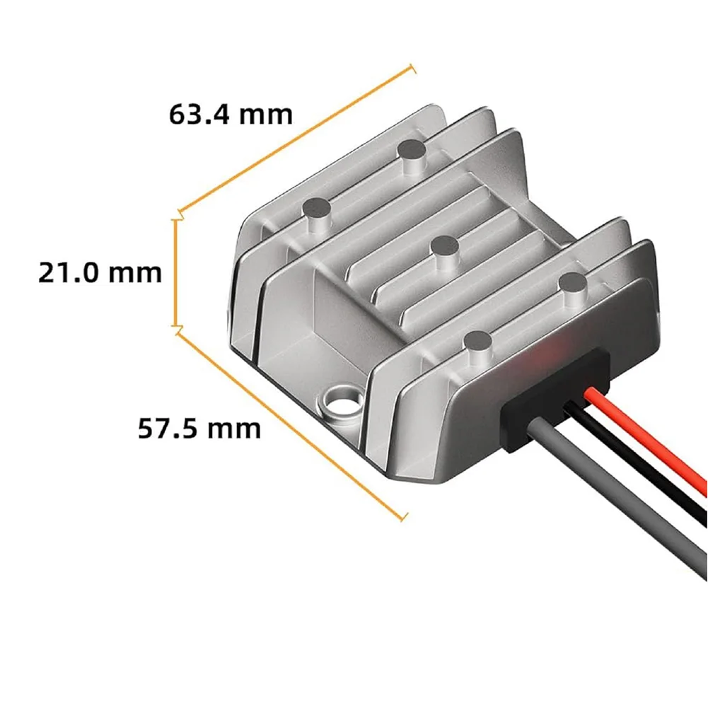 12V 24V Step Up DC Power Cable Outdoor Power Supply Aluminum Shell IP68 -40-85 57.5*63.4*21mm For On-The-Go Setup