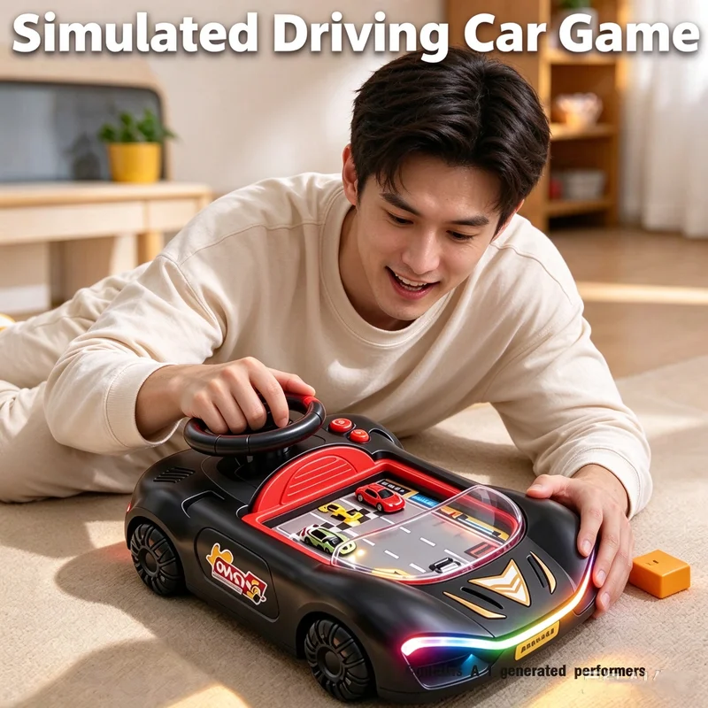 Simulation Driving Car Game Board Console Steering Wheel Toy with Sound Lights Sticker Toys Education Party Christmas Gifts