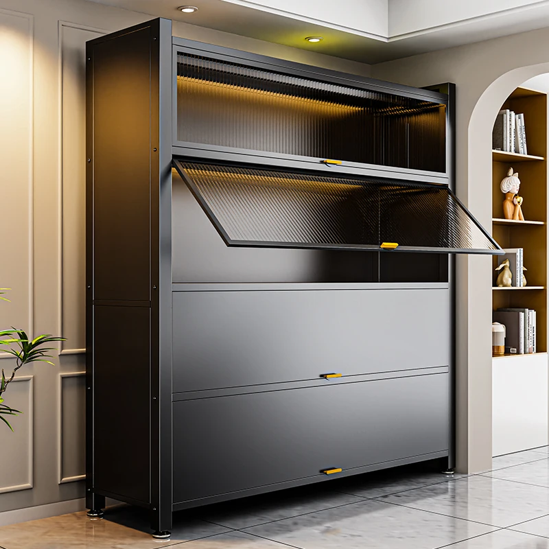 Household storage cabinet, living room balcony, multi-layer floor locker against the wall, large-capacity steel locker, dust-pro