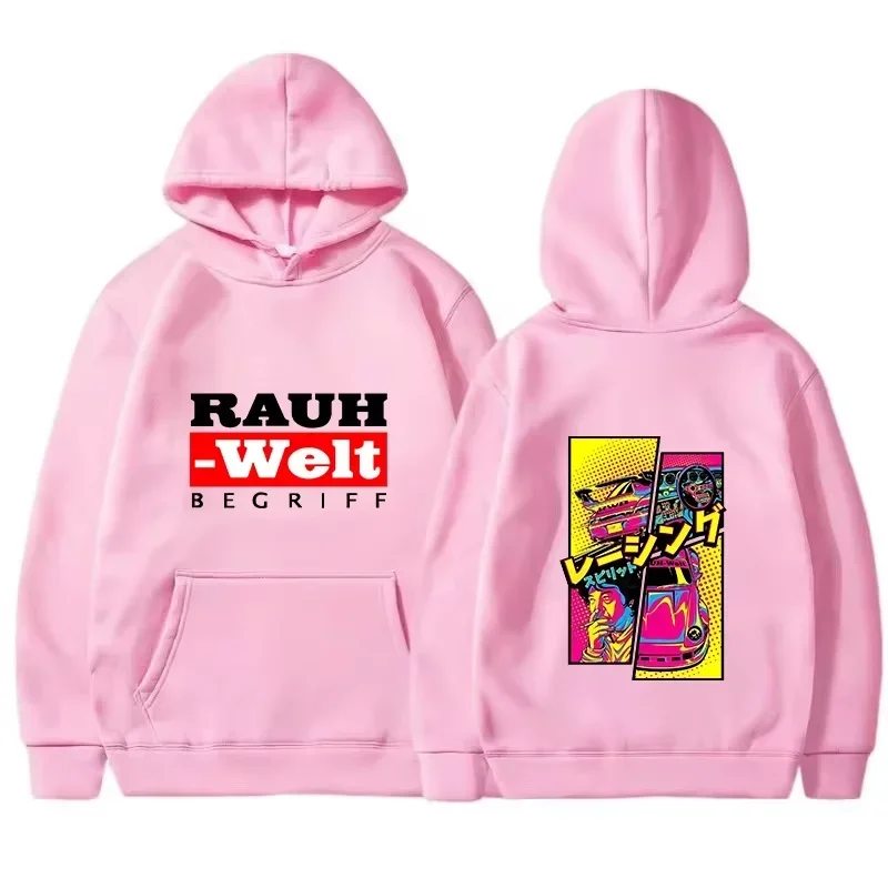 Rauh Welt Hoodie Car Widebody Tuning JDM Racing Pop Art Comic Ästhetisches Schwarzes Oversized Casual Sweatshirt Langarm – Detail 9