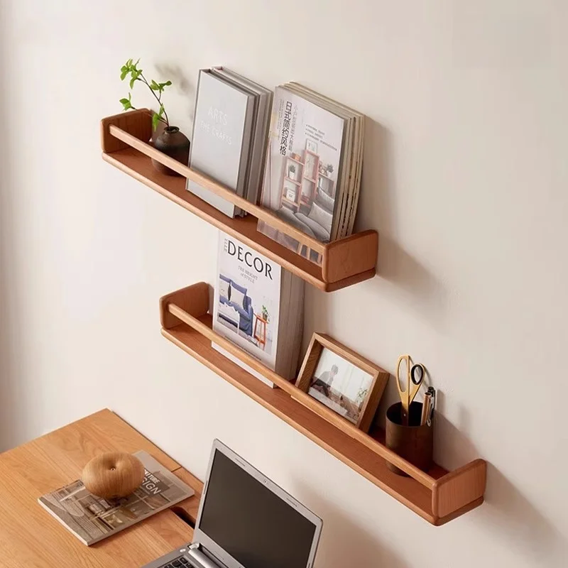 Modern Simple No Drilling Wall Mounted Bookshelf Magazine Newspaper Display Storage Rack Home Bedroom Study Decor Organizer