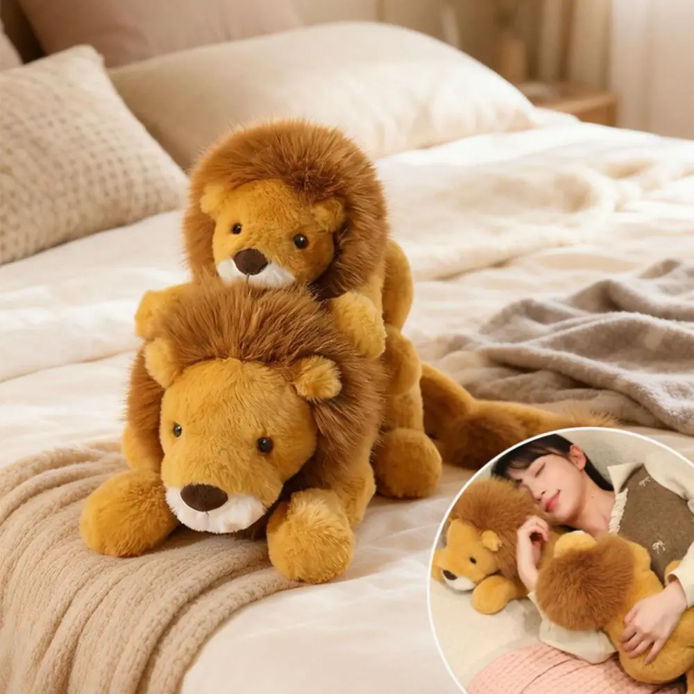 Creative Gift Soft Lion Stuffed Animal Plush Pillow Cute 17.72inch Stuffed Animals Plush Emotional Support Stuffed Toys