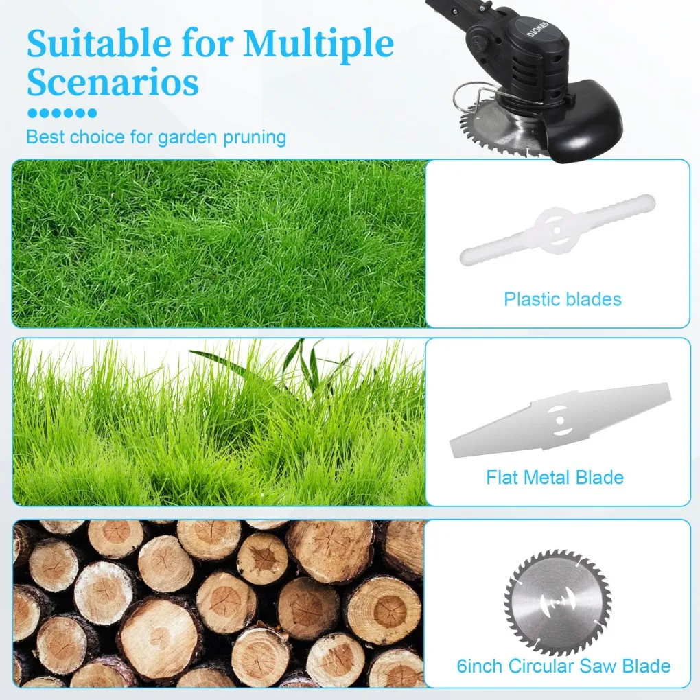 Cortacésped Batería de litio inalámbrica negra Motor sin escobillas plegable Eficiente duradero con larga duración para un fácil jardinería