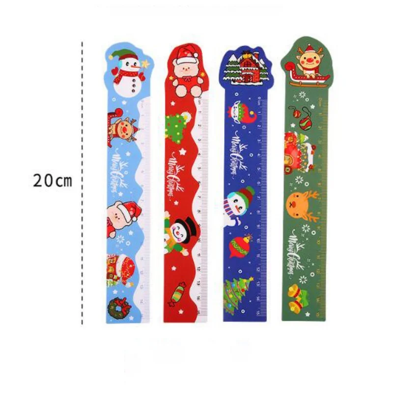 40pcs/lot Penggaris Magnetik Kawaii Natal Rusa Manusia Salju Beruang Alat Menggambar Lukis Lucu Pembatas Buku Perlengkapan Sekolah Promosi